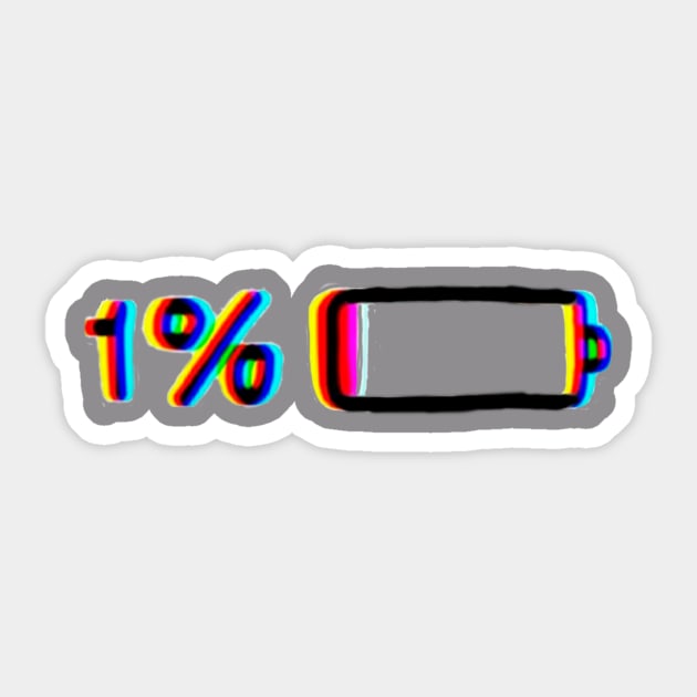 1% LOW battery Sticker by Lafloorr
